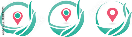 map icon. Logo Design - Set of map pin location icons. Modern map markers,.red Vector illustration on a white background.