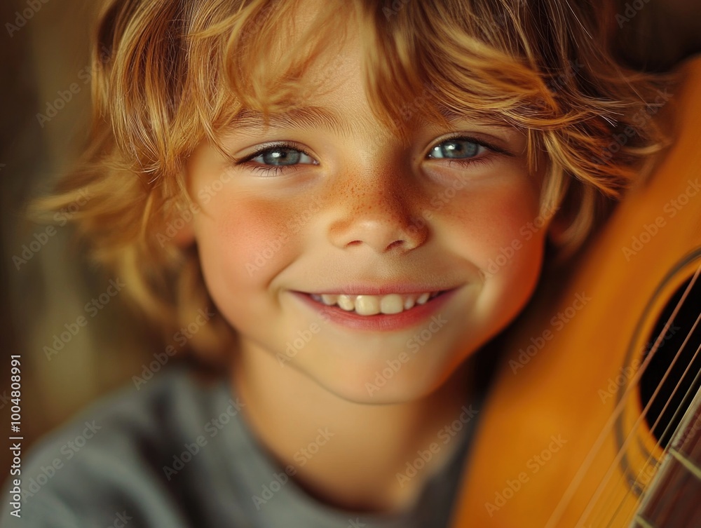 Young Guitarist with Blue Eyes Young Guitarist with Blue Eyes