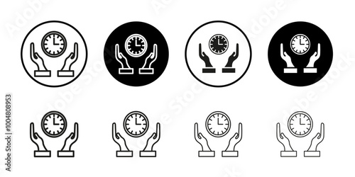 Save time icon Collection of flat thin outline vector