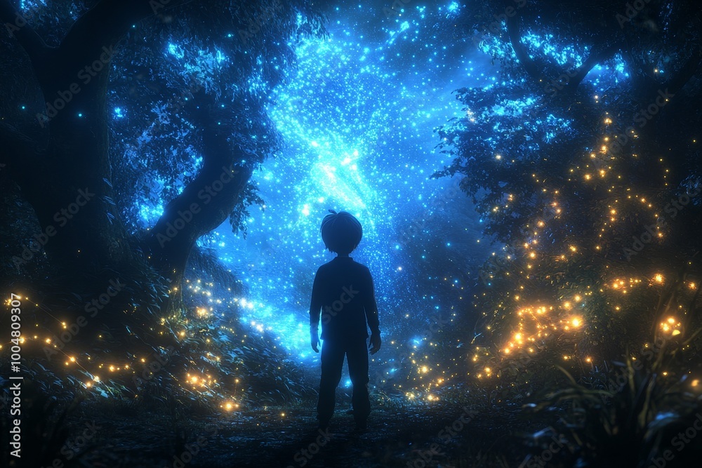 A mesmerizing magical fantasy world where humans and mystical creatures coexist, captured in stunning realism. This hidden, mythical location brings to life a sense of wonder and mystery, evoking awe 