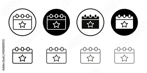 Special event icon Collection of flat thin outline vector