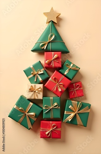 Christmas Tree made of Gift Boxes