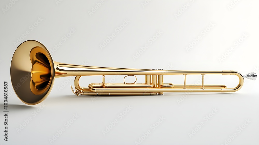 Obraz premium Detailed Image Gold Trumpet Musical Instrument with Polished Surface
