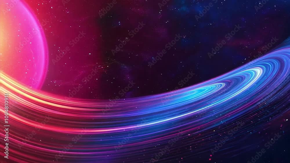 Seamless Looping Space Background with Colorful Cosmic Waves Seamless Looping Space Background with Colorful Cosmic Waves