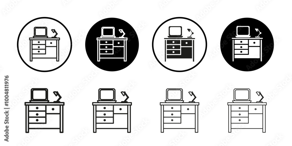 Workplace icon Collection of flat thin outline vector Workplace icon Collection of flat thin outline vector