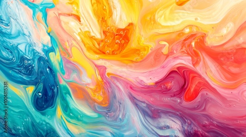 Wallpaper Mural Vibrant abstract swirl of colorful paints Torontodigital.ca