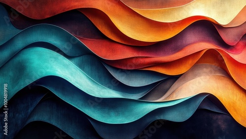 4K Abstract wallpaper colorful design, shapes and textures, colored background, teal and orange colores.