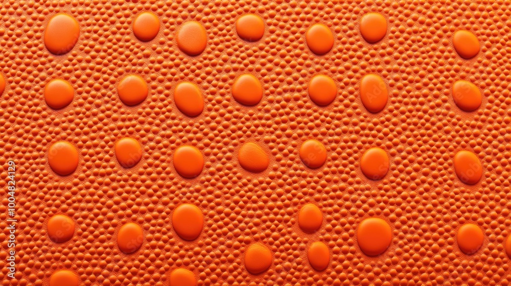 Fototapeta premium Close-up of a textured orange surface with small and large raised dots.