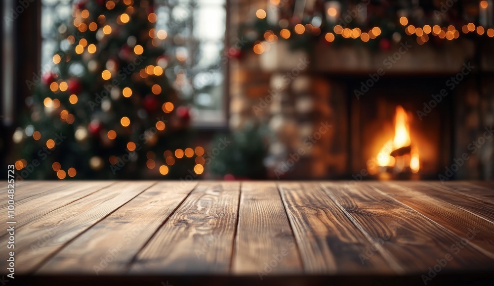 Holiday able with christmas tree and fireplace with copy space
Holiday able with christmas tree and fireplace with copy space