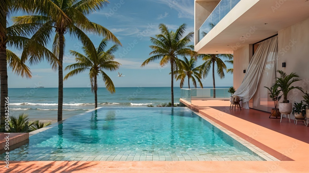 Pool with an ocean view in an island.. Pool with an ocean view in an island..
