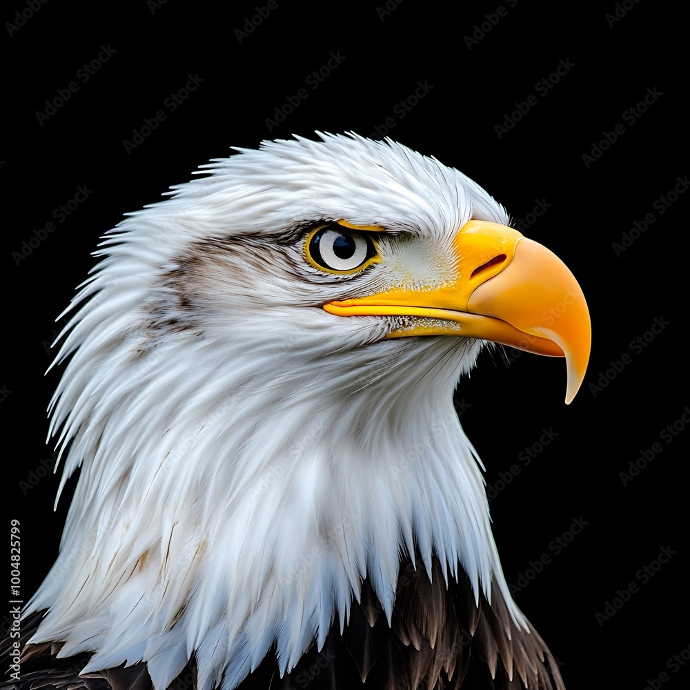 Striking image of a bald eagle with intense focus and sharp vision image Striking image of a bald eagle with intense focus and sharp vision image