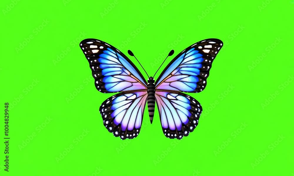 isolated butterfly on green surface