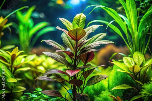 Close-up of Katniss Plant Leaves in Lush Green Surroundings Highlighting Natural Aquatic Beauty photo