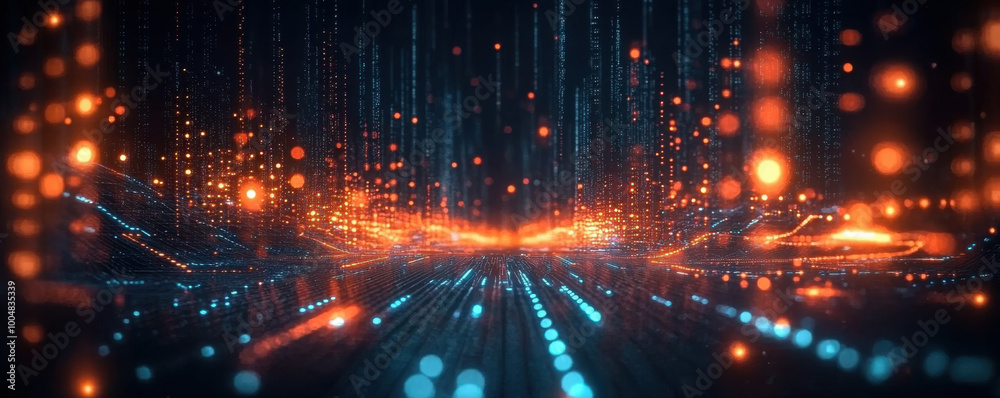 Obraz premium Digital background for tech, AI, data, audio, graphics, and more