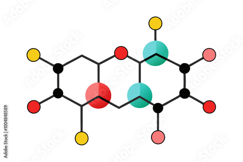 Line Drawing of Aspirin Molecule Structure Understanding Chemical Bonds