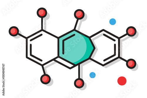 Line Drawing of Aspirin Molecule Structure Understanding Chemical Bonds