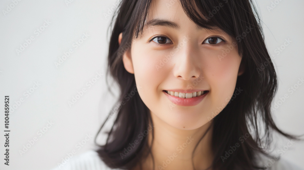 笑顔の若い日本人女性 笑顔の若い日本人女性