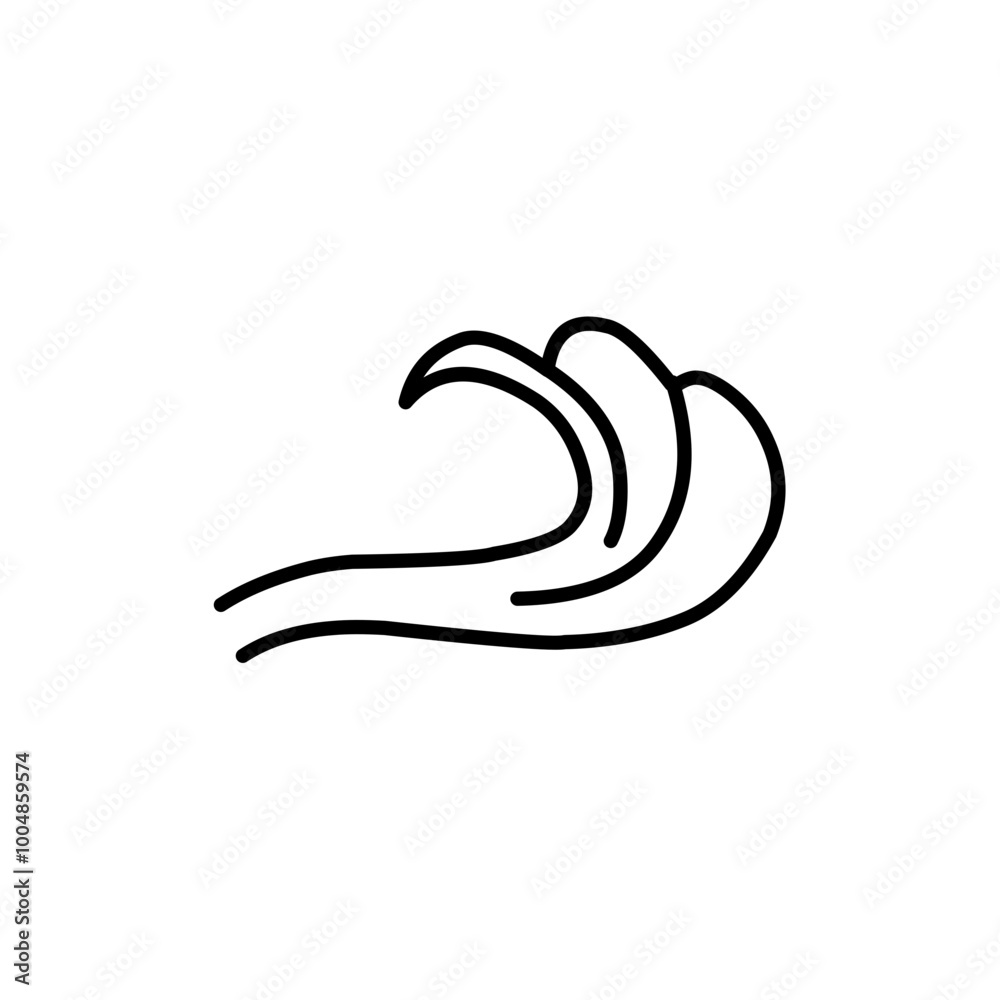 hand drawn oriental wave line hand drawn oriental wave line