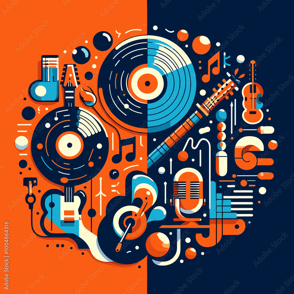 Music Flat Vector Illustration Design Music Flat Vector Illustration Design
