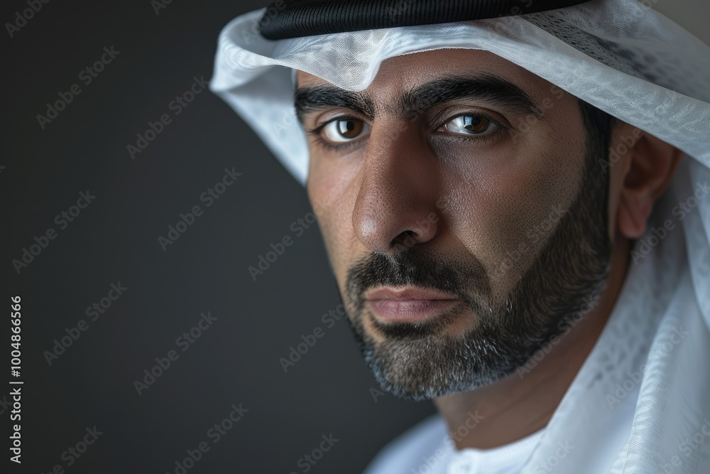 Portrait of handsome Arabic man in traditional attire Portrait of handsome Arabic man in traditional attire