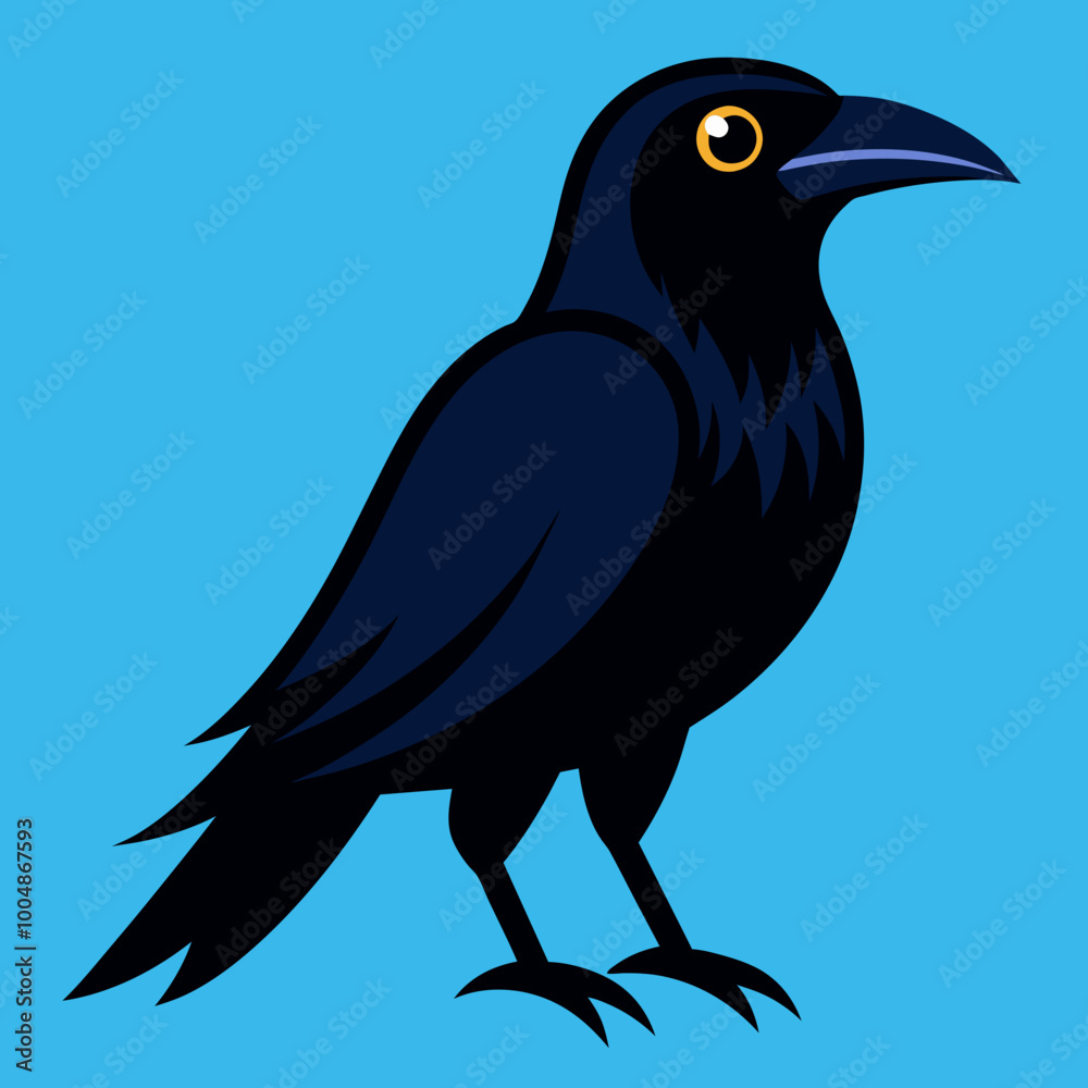 Fototapeta premium Stunning American Crow Vector Illustration High-Quality Graphics for Designers