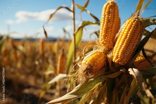 Approximation of the yellow mature corn spike, generative IA