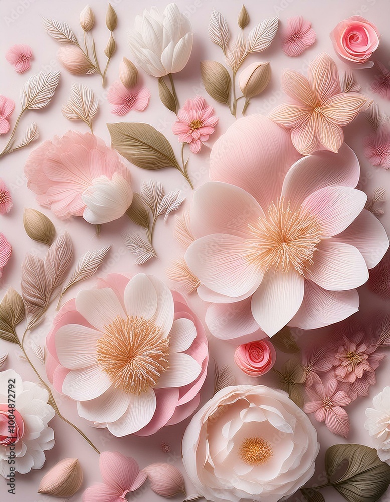 Paper flowers in pink hues Paper flowers in pink hues