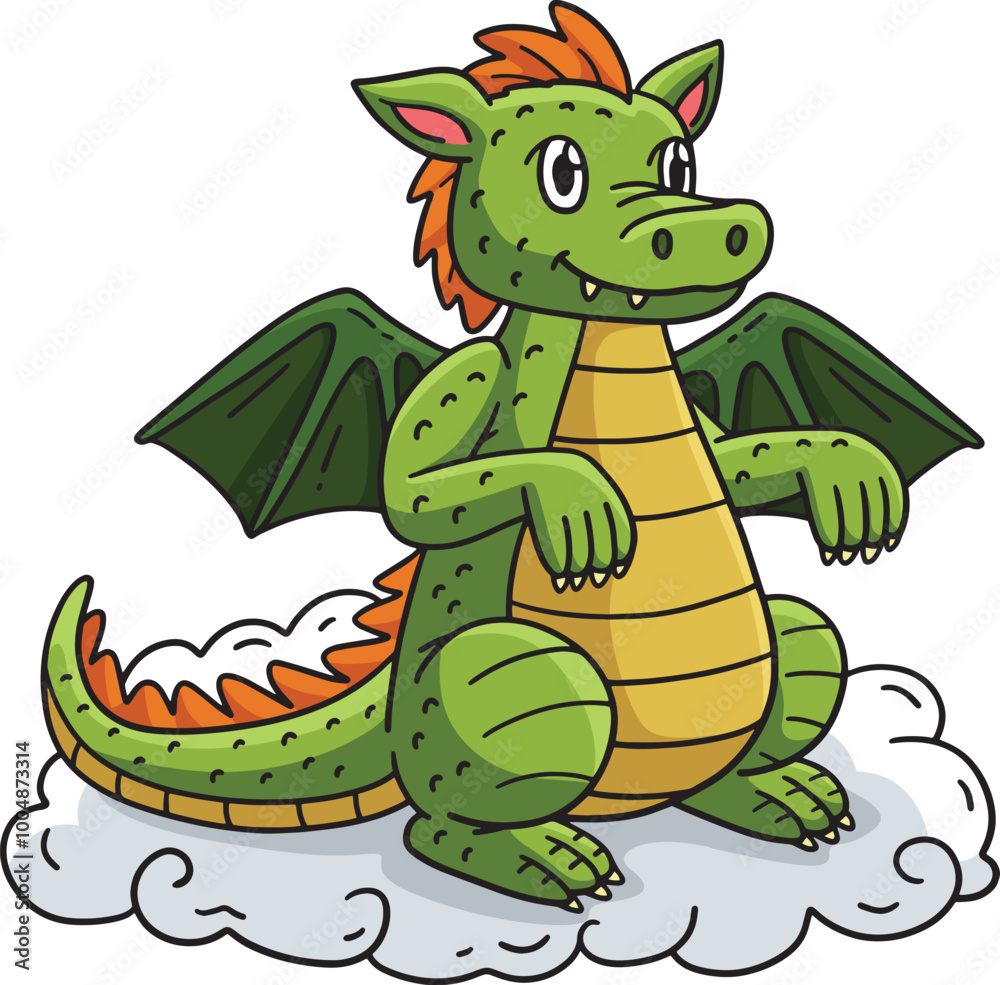 Dragon Sitting on a Cloud Cartoon Colored Clipart Dragon Sitting on a Cloud Cartoon Colored Clipart
