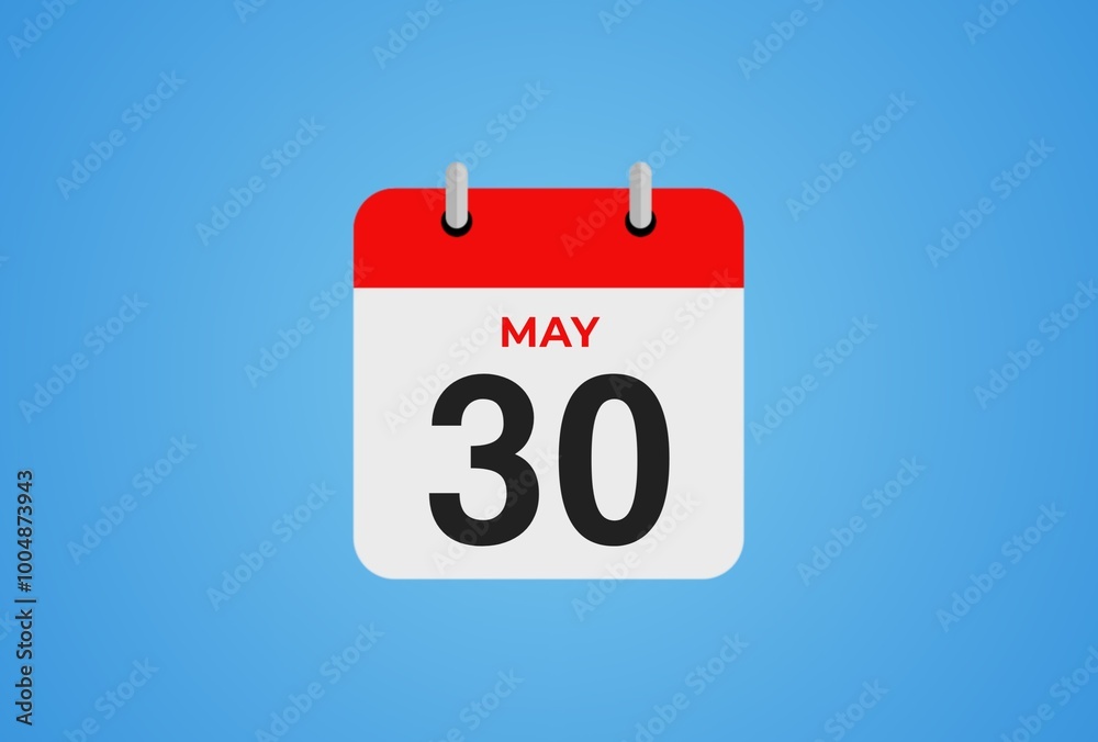 Icon calendar day. 30 May. 30th days of the month, illustration style. Date day of week Sunday, Monday, Tuesday, Wednesday, Thursday, Friday, Saturday. Icon calendar day. 30 May. 30th days of the month, illustration style. Date day of week Sunday, Monday, Tuesday, Wednesday, Thursday, Friday, Saturday.