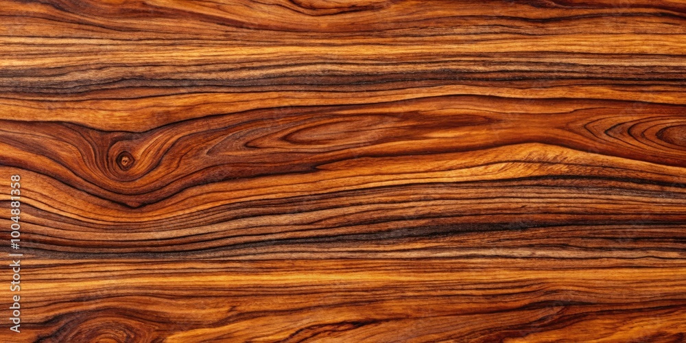 Rich Santos Rosewood Wooden Surface with Natural Patterns and Warm Tones - Panoramic Texture View