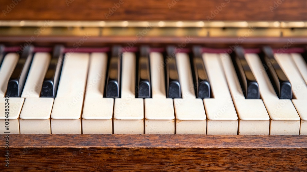 A close up of a piano with black keys and white keys A close up of a piano with black keys and white keys