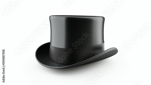 A black hat with a ribbon on it