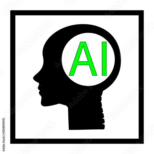 Icono de inteligencia artificial con silueta de humano