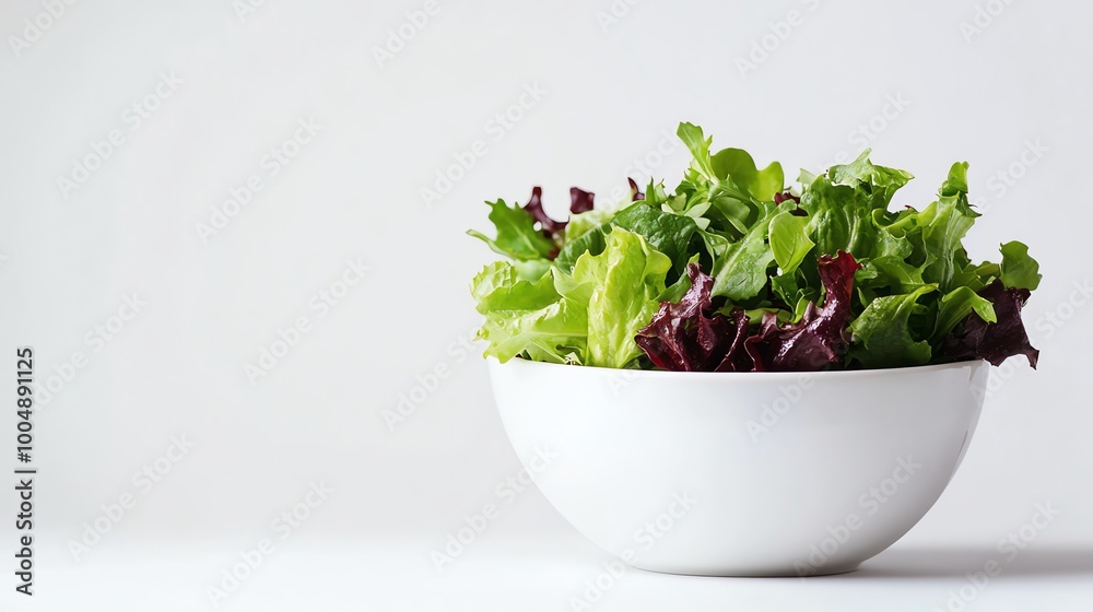 A bowl of fresh salad greens. A bowl of fresh salad greens.