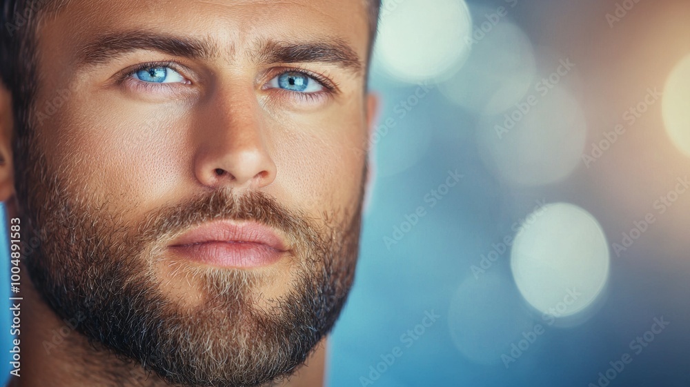 Fototapeta premium A man with a beard and blue eyes
