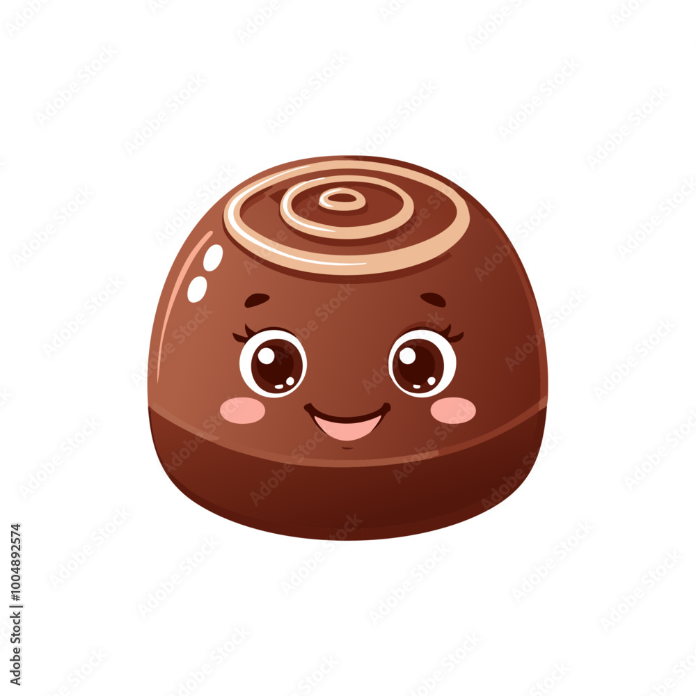 Fototapeta premium Chocolate Food Eat Meal Snack Cuisine Animation Kawaii Character