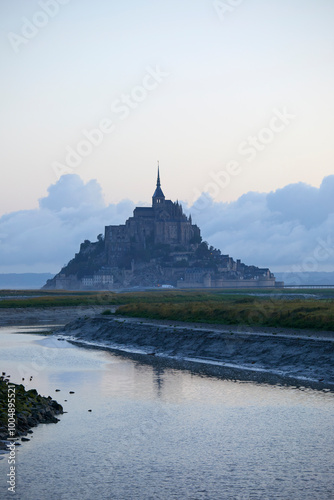 Mont-Saint-Michel at sumrise, Normandy, France photo