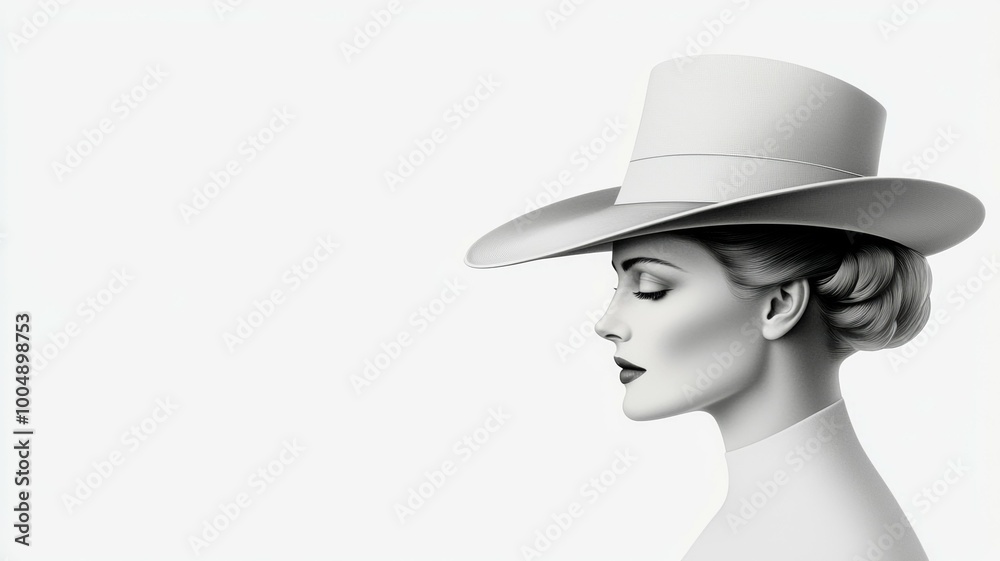 A woman wearing a hat is the main focus of the image A woman wearing a hat is the main focus of the image