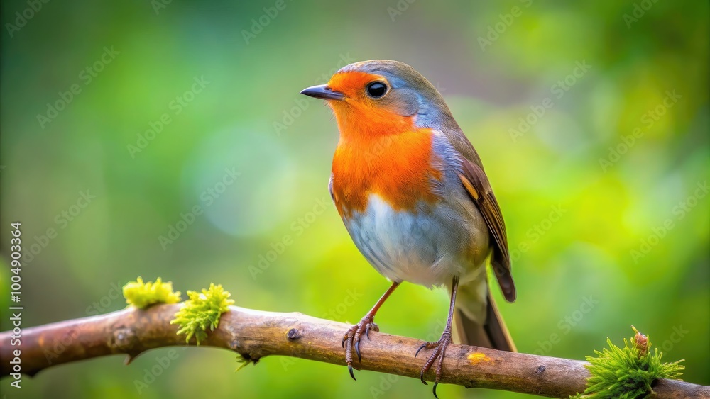 Vibrant Bird with Red Throat Perched on Branch Against a Soft Blurred Background in Nature Vibrant Bird with Red Throat Perched on Branch Against a Soft Blurred Background in Nature