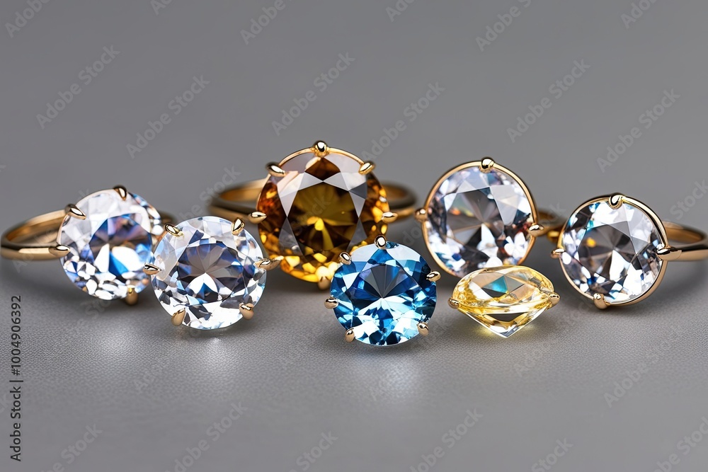 Ensemble of Bright Natural Gemstones with Clarity and Prismatic Transparency Ensemble of Bright Natural Gemstones with Clarity and Prismatic Transparency