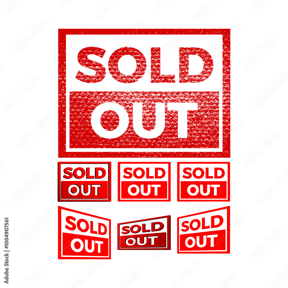 red sold out sign with texture background red sold out sign with texture background