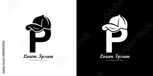 P-shaped logo design wearing a hat