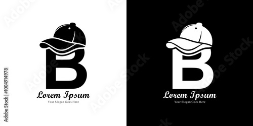 B-shaped logo design wearing a hat