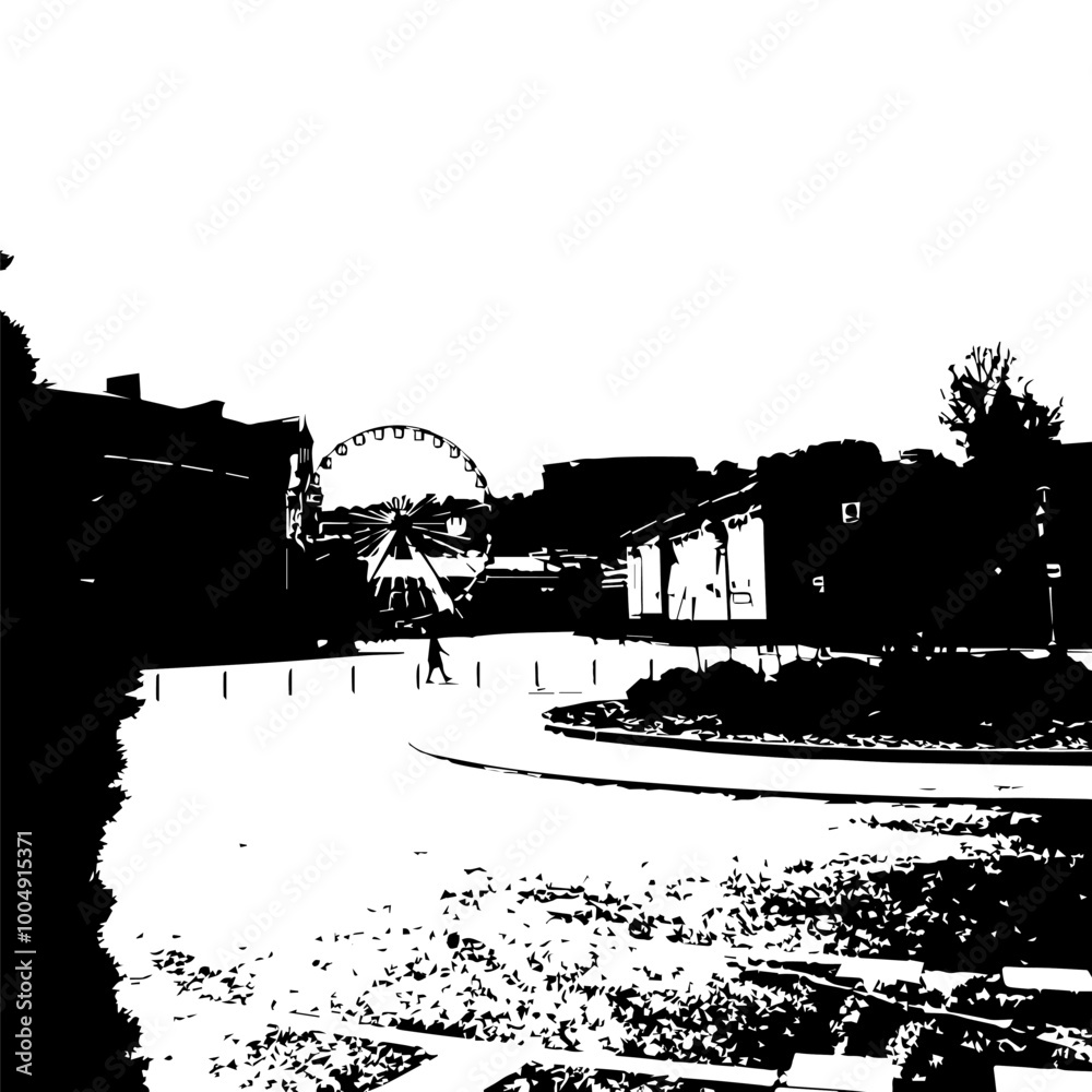 Fototapeta premium Ferris wheel in Kyiv