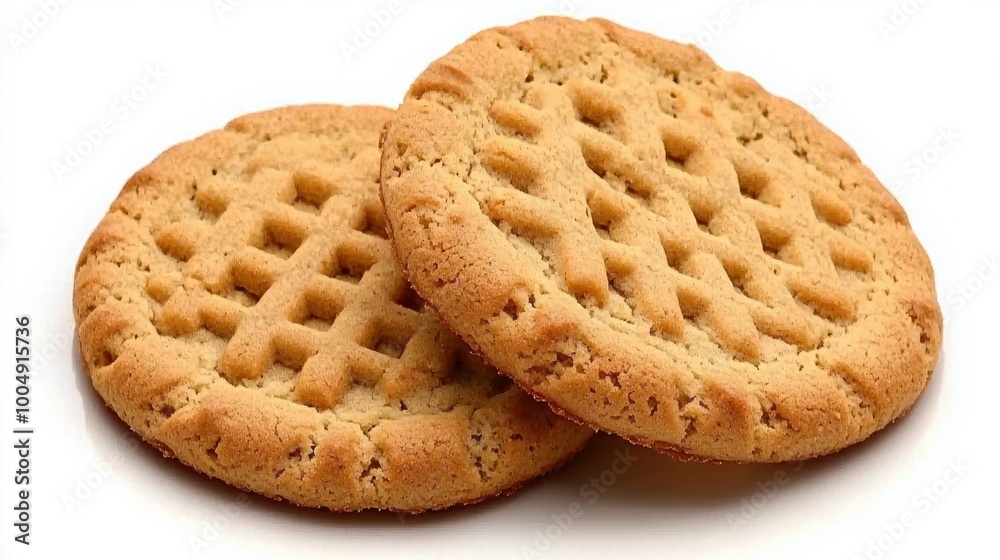 Delicious Peanut Butter Cookies on a White Background Delicious Peanut Butter Cookies on a White Background