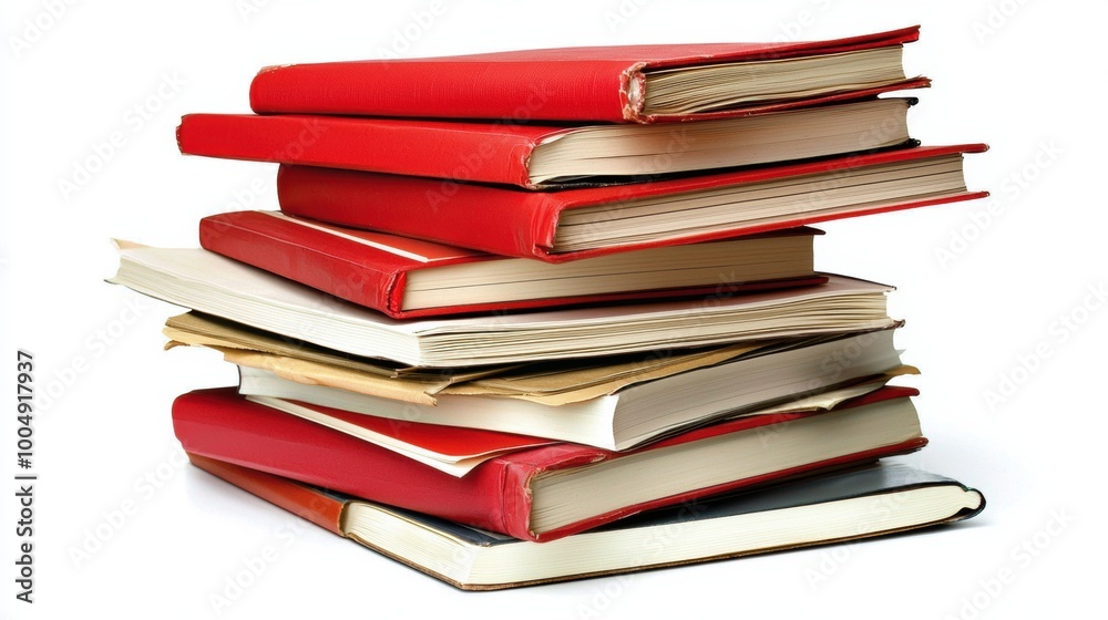 Stack of Colorful Books on White Background Stack of Colorful Books on White Background