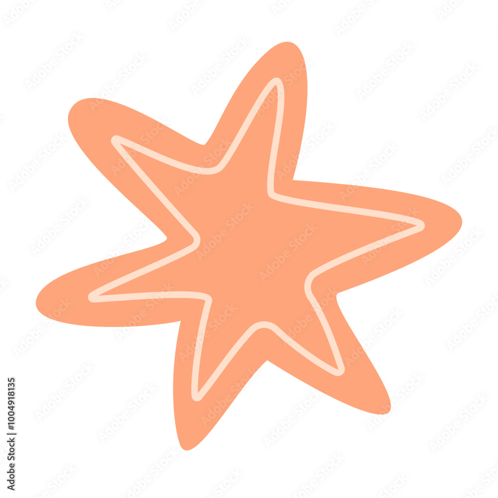 Abstract illustration of a pastel orange star on a white background. This design adds a whimsical and artistic touch to decor and various creative projects Abstract illustration of a pastel orange star on a white background. This design adds a whimsical and artistic touch to decor and various creative projects