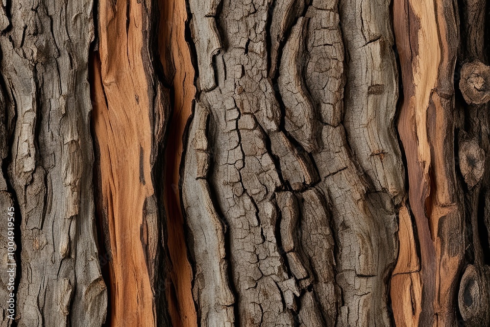Obraz premium Woodland Textures Natural Bark Background with Earthy Grain Patterns