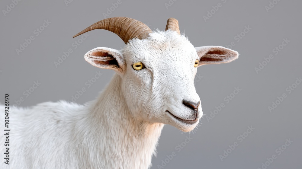 White Goat Portrait Farm Animal Mammal Domesticated Cute Friendly Close up Headsh White Goat Portrait Farm Animal Mammal Domesticated Cute Friendly Close up Headsh