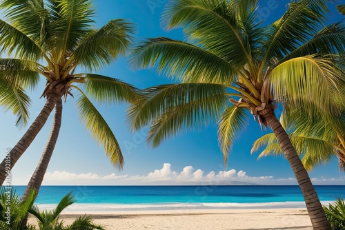 Tropical Palm Trees Border for a Vibrant Beach Landscape